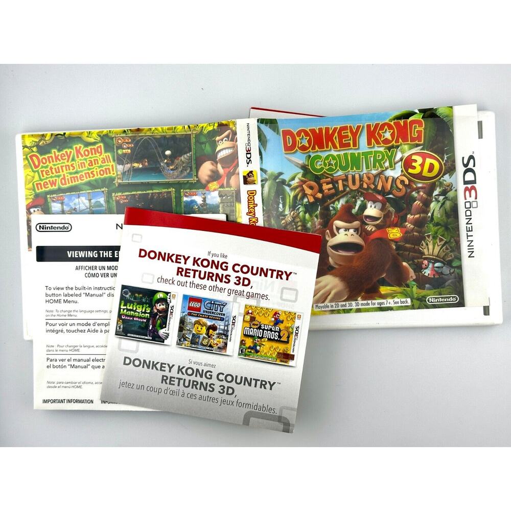 Donkey Kong Country Returns Nintendo 3DS 2013 CIB Complete